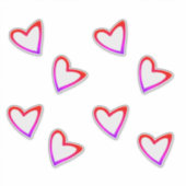 Rainbow Hearts Floating Name Script Car Decal Aufkleber (Vorderseite)