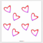 Rainbow Hearts Floating Name Script Car Decal Aufkleber (Blatt)