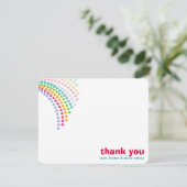 Rainbow Hearts Fun Sprinkles Whimsical Baby Shower Dankeskarte (Stehend Vorderseite)