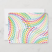 Rainbow Hearts Fun Sprinkles Whimsical Baby Shower Dankeskarte (Rückseite)