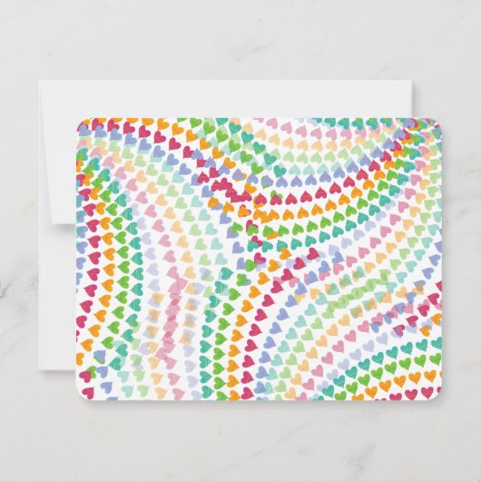 Rainbow Hearts Fun Sprinkles Whimsical Baby Shower Dankeskarte (Rückseite)