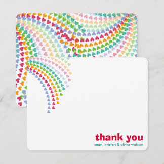 Rainbow Hearts Fun Sprinkles Whimsical Baby Shower Dankeskarte