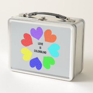 Rainbow-Hearts für die Liebe Metall Brotdose