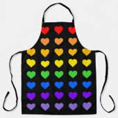 Rainbow Hearts Gay Pride Black Schürze (Vorderseite)