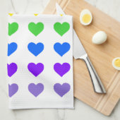 Rainbow Hearts Gay Pride Geschirrtuch (Viertel Falte)