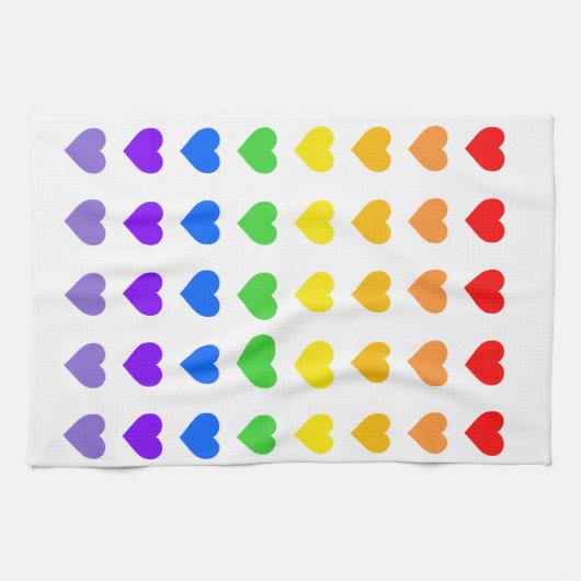 Rainbow Hearts Gay Pride Geschirrtuch (Horizontal)