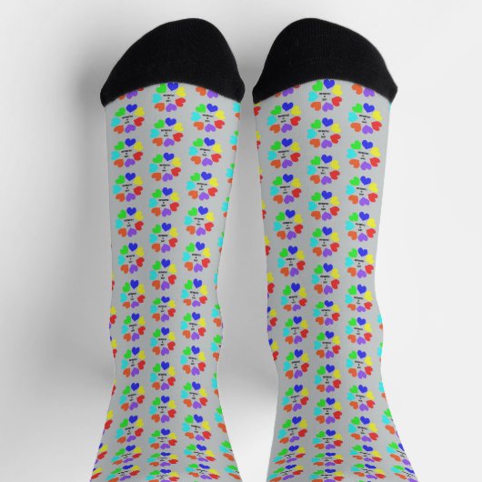 Rainbow Hearts Gemusterte Liebe Socken (Oben)