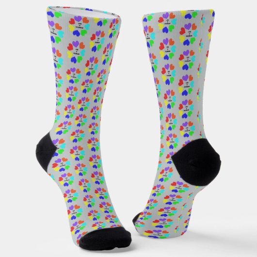 Rainbow Hearts Gemusterte Liebe Socken (Gewinkelt)