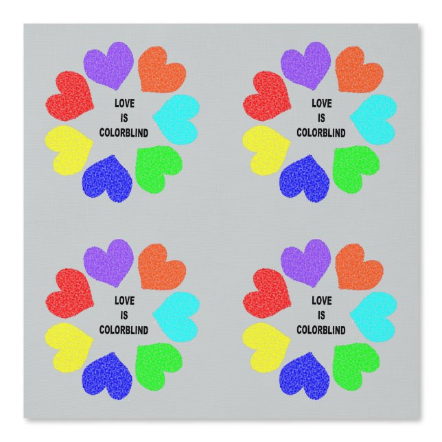 Rainbow Hearts Gemusterte Liebe Tapete (Vorderseite)