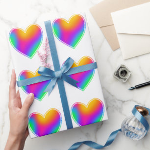 Rainbow Hearts Geschenkpapier
