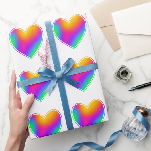 Rainbow Hearts Geschenkpapier (Schenken)