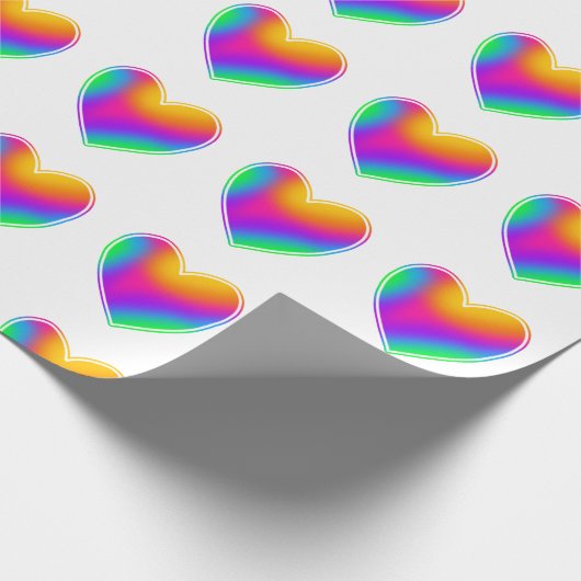 Rainbow Hearts Geschenkpapier (Ecke)