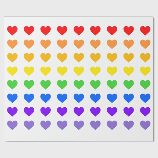 Rainbow Hearts Geschenkpapier (Flach)