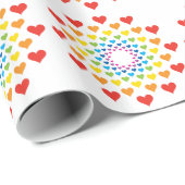 Rainbow Hearts Geschenkpapier (Rolleneckpunkt)