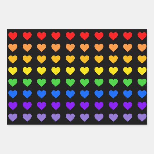 Rainbow Hearts Geschenkpapier Set (Vorderseite 3)