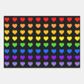 Rainbow Hearts Geschenkpapier Set (Vorderseite)