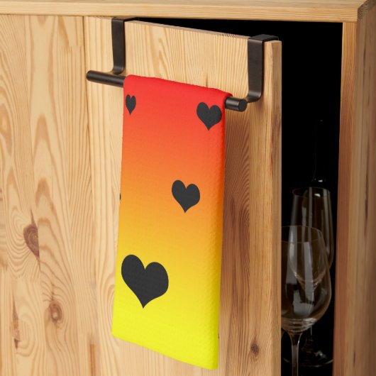 Rainbow Hearts, Geschirrtuch (Drittel gefaltet)