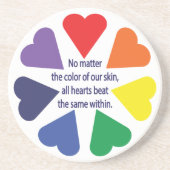 Rainbow Hearts Getränkeuntersetzer (Vorne)