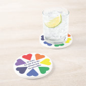 Rainbow Hearts Getränkeuntersetzer (Seite)