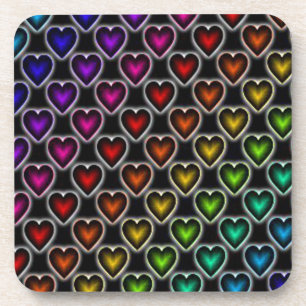 Rainbow Hearts Getränkeuntersetzer