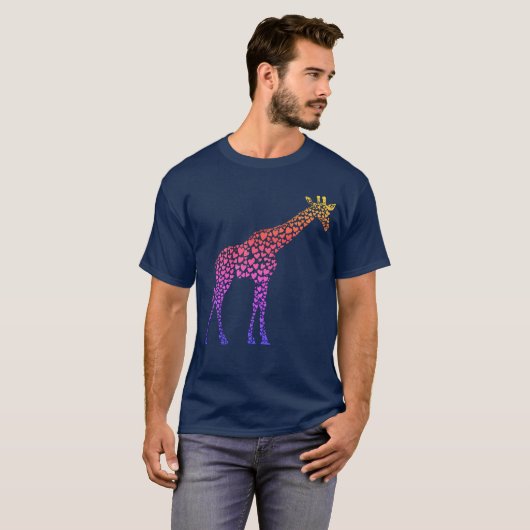 Rainbow Hearts Giraffe T-Shirt (Vorne ganz)