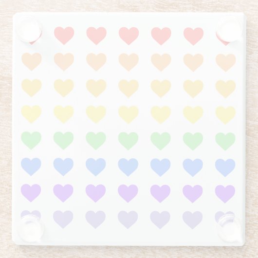Rainbow Hearts Glasuntersetzer (Rückseite)