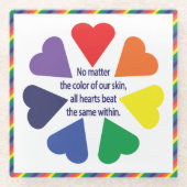 Rainbow Hearts Glasuntersetzer (Vorderseite)