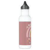 Rainbow Hearts glauben an Einhörner Personalisiert Edelstahlflasche (Links)