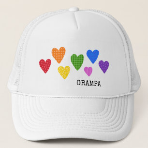 Rainbow Hearts GRAMPA Liebe Freude Kinder Truckerkappe