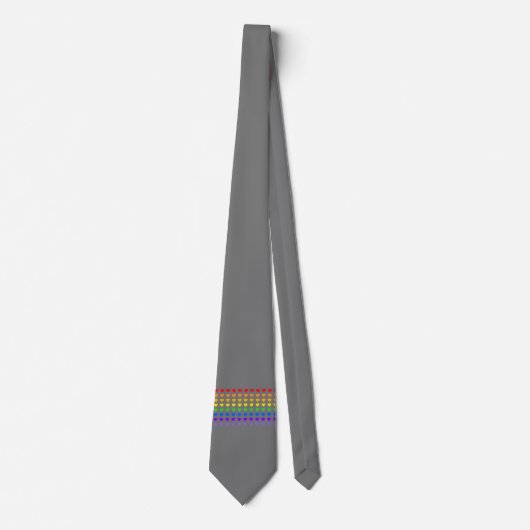Rainbow Hearts Gray Krawatte (Vorderseite)