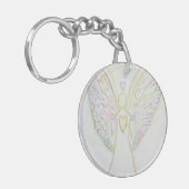 Rainbow Hearts Guardian Angel Custom Schlüsselanhä Schlüsselanhänger (Vorderseite links)