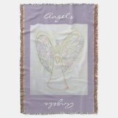 Rainbow Hearts Guardian Angel Custom Throw Blanket Decke (Vorderseite Vertikal)