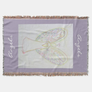 Rainbow Hearts Guardian Angel Custom Throw Blanket Decke