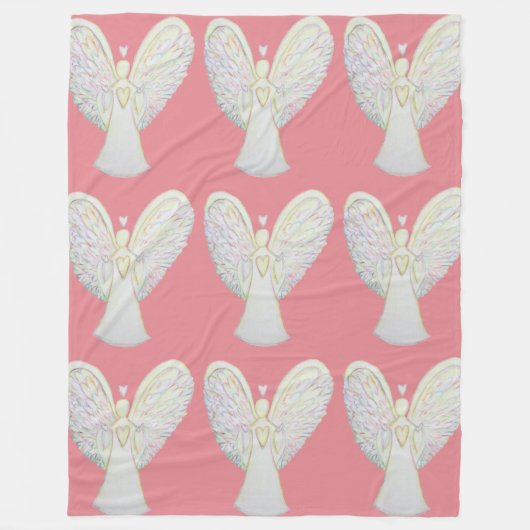 Rainbow Hearts Guardian Angel Fleece Blanket (Vorderseite)
