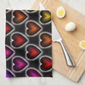 Rainbow Hearts Handtuch (Viertel Falte)