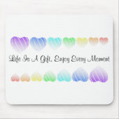 "Rainbow Hearts" Inspirierend Words Mouse Pad Mousepad (Vorne)