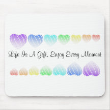 "Rainbow Hearts" Inspirierend Words Mouse Pad