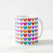 Rainbow Hearts Kaffeetasse (VorderseiteRechts)