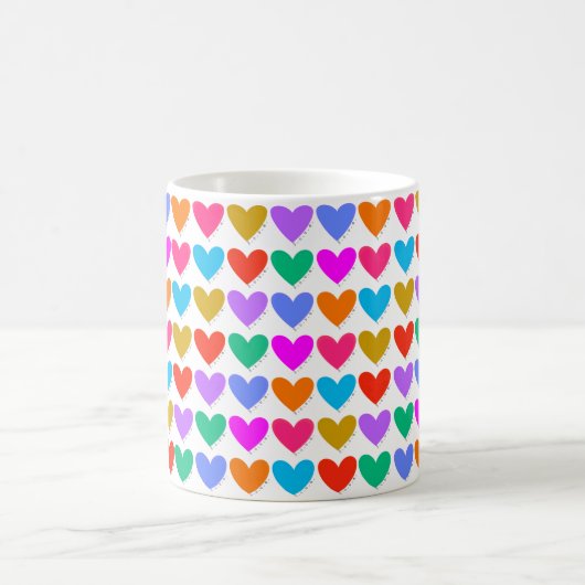 Rainbow Hearts Kaffeetasse (Mittel)