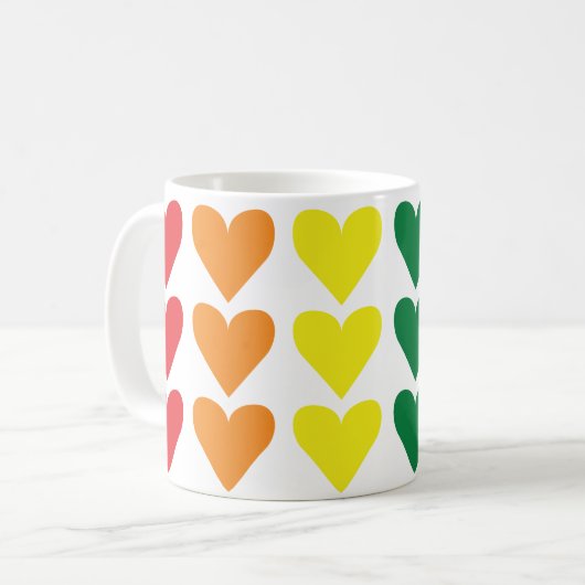 Rainbow Hearts Kaffeetasse (Vorderseite Links)