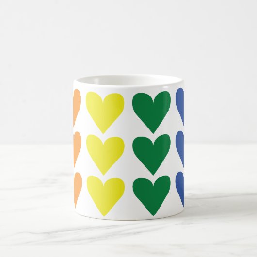 Rainbow Hearts Kaffeetasse (Mittel)