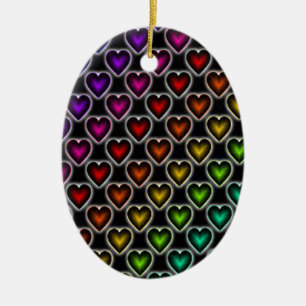 Rainbow Hearts Keramik Ornament