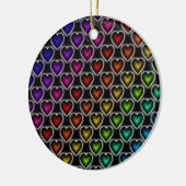 Rainbow Hearts Keramik Ornament (Links)
