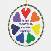 Rainbow Hearts Keramik Ornament (Links)