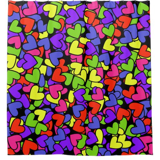 Rainbow Hearts Kids Bath Duschvorhang (Vorderseite)