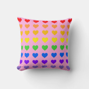 Rainbow Hearts Kissen