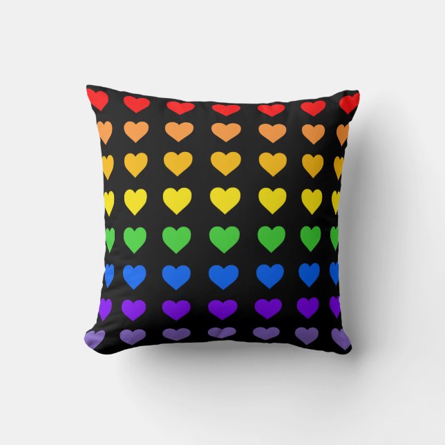 Rainbow Hearts Kissen (Vorderseite)