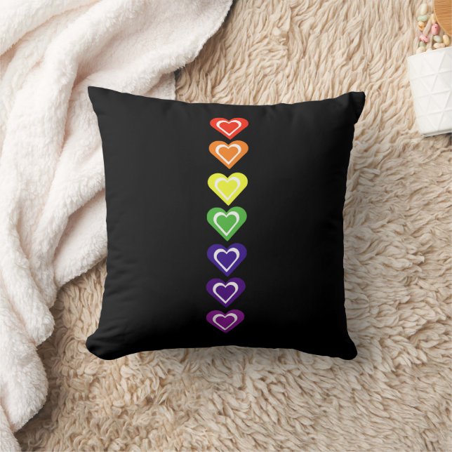 Rainbow hearts kissen (Decke)
