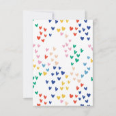 Rainbow Hearts Klasse Valentine's Fotokarte Dankeskarte (Rückseite)