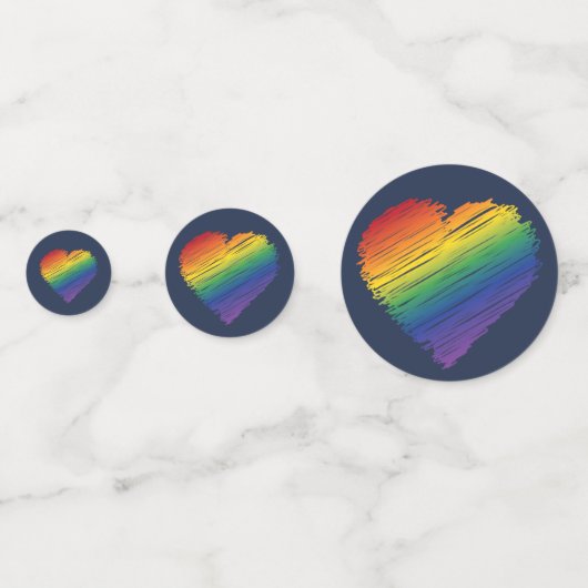 Rainbow Hearts Konfetti (Vorderseiten)